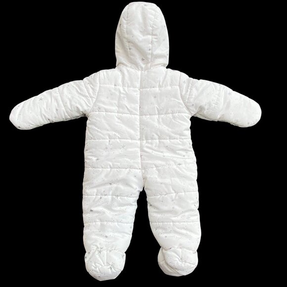 Oshkosh B'gosh Baby One-Piece Snowsuit White Silver Quilted Star Snow-12mos - Picture 10 of 12